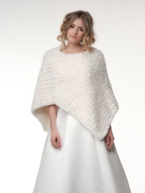 Poncho maille fourure